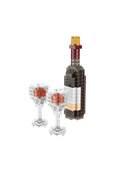 Choice1 مكعبات بناء صغيرة على شكل نبيذ، طعام، وجبات سريعة، نموذج ثلاثي الأبعا...