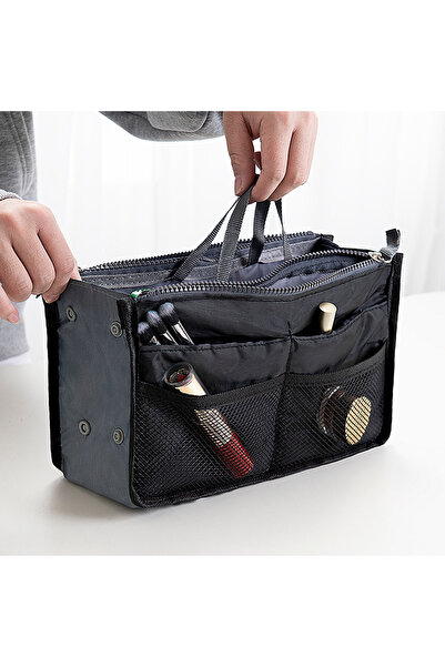 Choice حقيبة تنظيم مستحضرات التجميل النسائية السوداء من النايلون حقيبة تنظيم ...