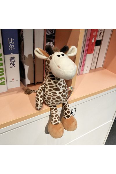 Choice 25cm giraffe 25cm Stuffed Lifelike Lion Tiger Elephant Monkey Leopard Giraffe Raccoon Doll Simulatio