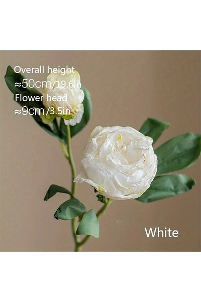 Choice White B Peony Simulation Flowers, Home And Living Room Artificial Flower Decorations, Dining Table D