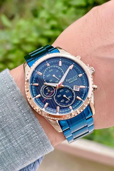 Ferrucci Function Men's Wristwatch Steel Strap Steel Case 3 Atm Water Resistance