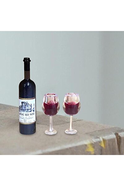 Choice أكواب زجاجات النبيذ ذات الغطاء الأسود بمقياس 1/12 لمنزل الدمى، لوازم ا...