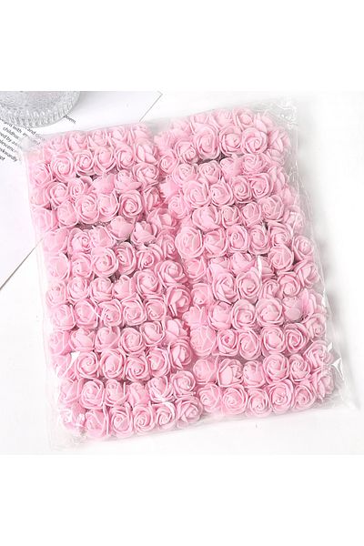 Choice Light Pink 144Pcs Mini Rose Artificial Flowers Bouquet 7.5cm Foam Fake Flowers Wedding Decoration fo