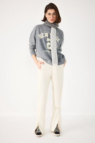 No Matter What Pale Effect Printed Oversize Sweatshirt