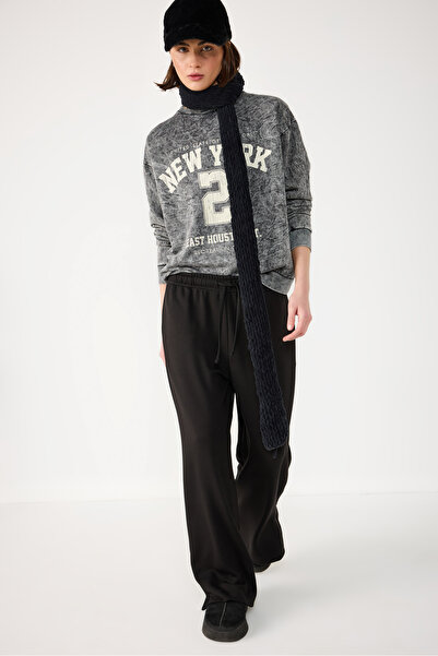 No Matter What Pale Effect Printed Oversize Sweatshirt