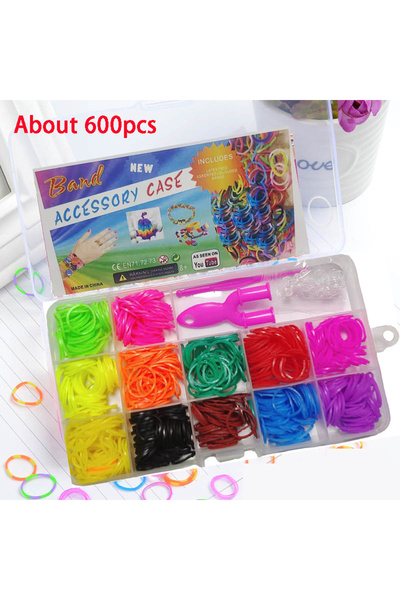 Choice about 600pcs Elastic Rubber Bands DIY Tool Set Colorful Weave Machine ...