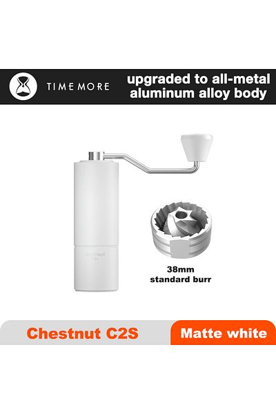 Choice matte white C2S TIMEMORE Chestnut C2S Manual Coffee Grinder New Upgrade Integrated Metal Body Portab