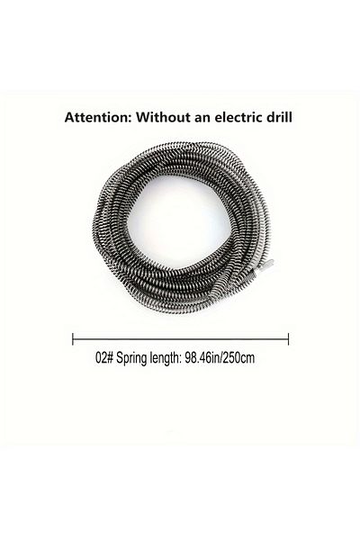 Choice 250cm Heavy-duty Electric Drain Cleaner Spring Tube Dredger Household Plumbing Unclogs Toilets Sinks
