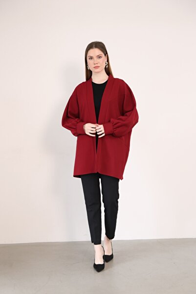 Foremia Pocket Detail Atlas Cardigan-Burgundy