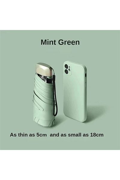 Choice 1pc matcha green 1Pc 55% Off Mini Sun Umbrella Pocket Rain Umbrella Vinyl Folding UV Ultraviolet Pro