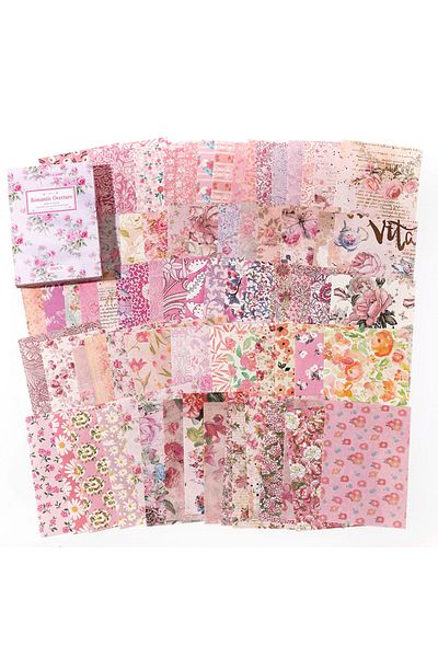 Choice E JIANQI 100 pcs Vintage Background Paper Floral Paper DIY Scrapbooking Collage Stationery Decor Di.