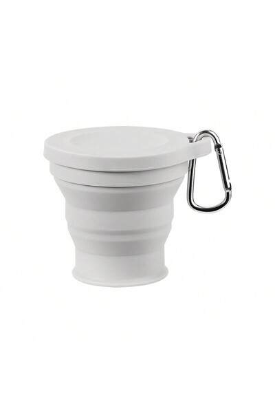 Choice كوب سفر قابل للطي من السيليكون من Leeseph باللون الرمادي، كوب تخييم قا...