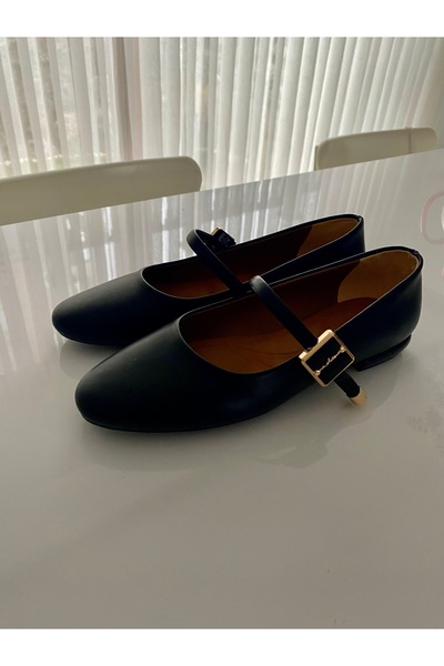 ENES Kadın Deri Kemer Tokalı Babet