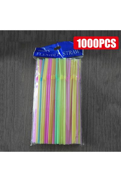 Choice متعدد الألوان - 1000 قطعة - 50-1000 قطعة من شفاطات الشرب الملونة والأسود من rietjes - لوازم حفلات الزفاف المرنة