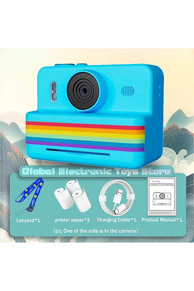 Choice Blue 2.8 Inch Large Screen Instant Print Camera, HD Digital Video Camera for Kids, Outdoor Zero Ink