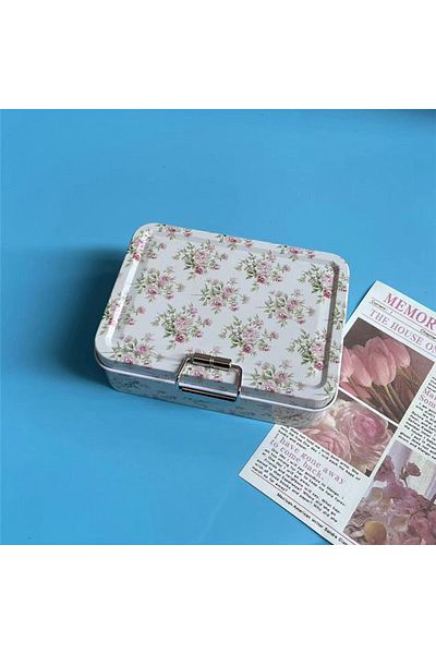 Choice Beige Vintage Metal Storage Canister with Lid – Durable Cookie & Candy Box, Aesthetic Organizer, Ide