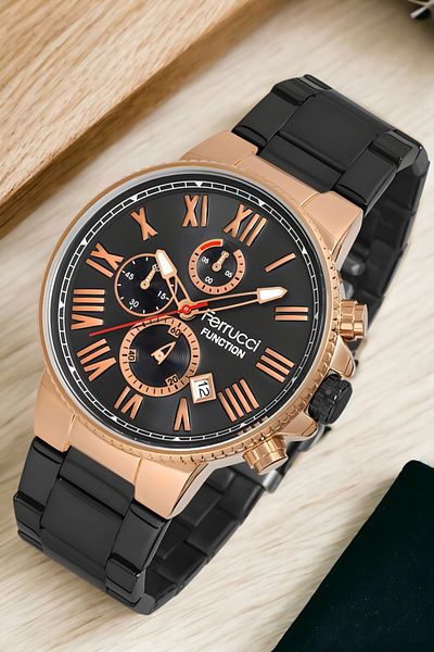 Ferrucci Black-Rose Men's Wristwatch - Function Fc.12669tm.01 Bracelet Zmfer137