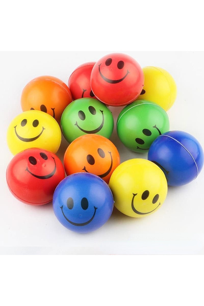 Choice كرة رغوة تعبير الوجه الملونة 6 قطع 6 قطع 6.3 سم كرة ضغط من مادة البولي...