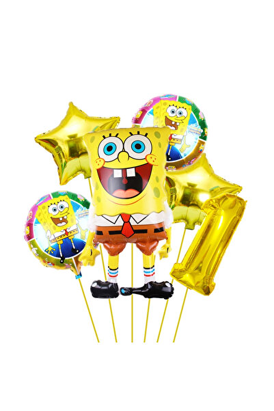 Choice مجموعة من 6 قطع من بالونات حفلات أعياد الميلاد على شكل سبونج بوب سكوير...