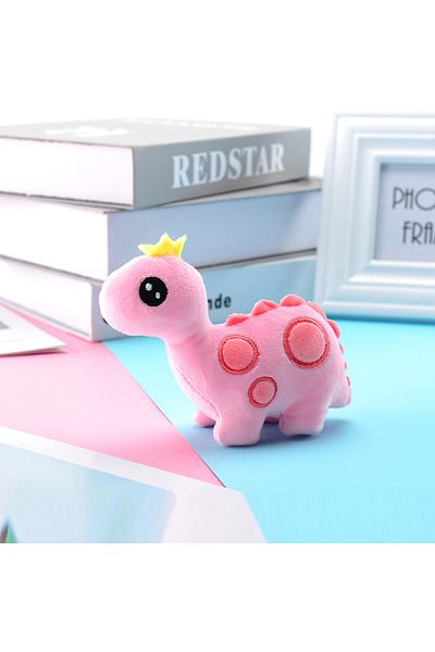 Choice 11cm-30cm Pink Creative Crown Dinosaur Plush Toy Backpack Pendant Cute Personality Doll Key Chain, K