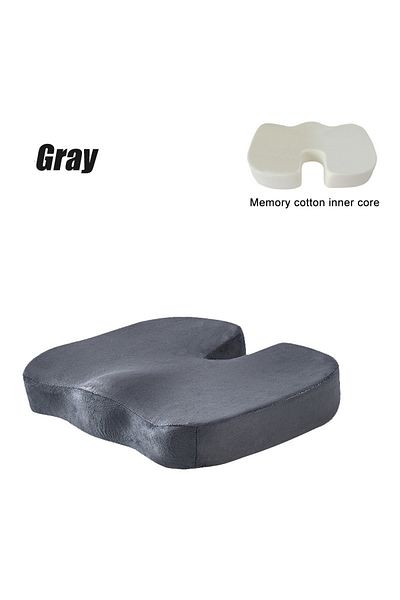 Choice Gray Travel Seat Cushion Memory Foam U-Shaped Pillow for Chair Cushion Pad Car Office Hip Support Ma