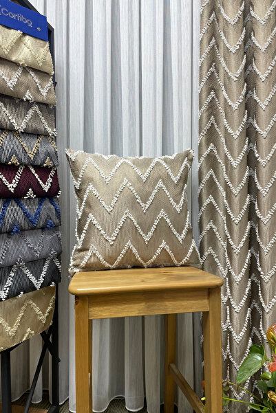 Cortibo Verona Patterned Mink Throw Pillow Cover