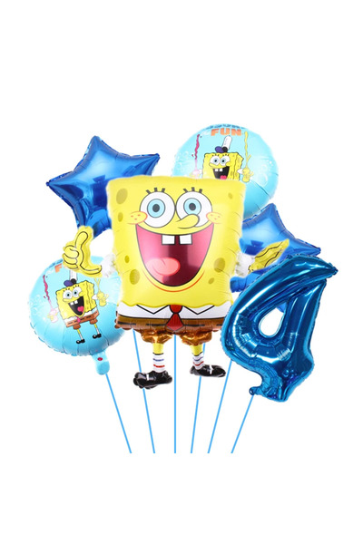 Choice مجموعة من 6 قطع من بالونات حفلات أعياد الميلاد على شكل سبونج بوب سكوير...