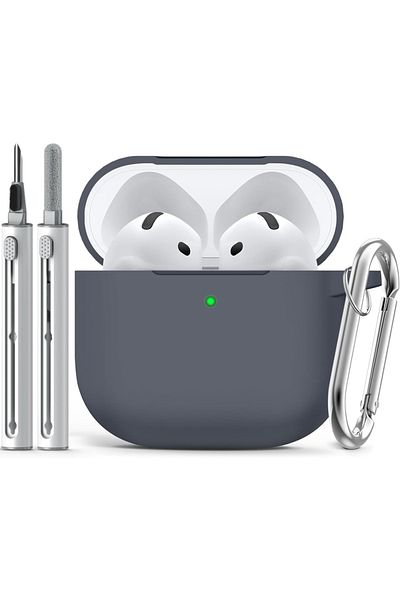 Choice Advanced Grey for AirPods 4 Case Cover (2024) with Cleaner Kit,Soft Silicone Protective Case for App