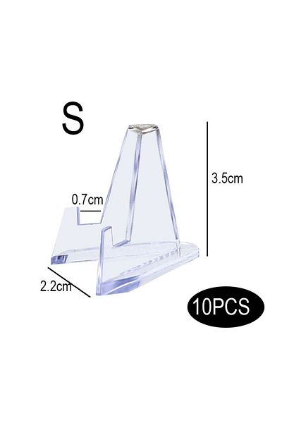 Choice 10pcs  S Acrylic Display Holder Transparent Triangle Commemorative Coin Small Photo fram Card Holder
