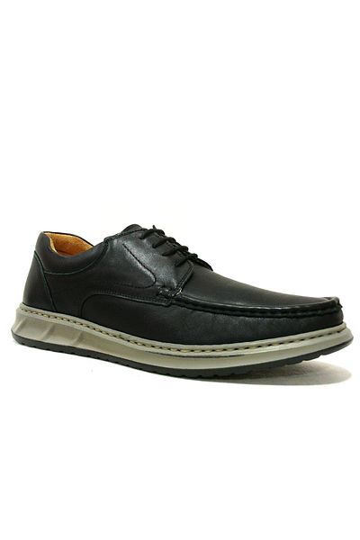 Luis Figo Black Lace-Up Anatomical Comfort Shoes