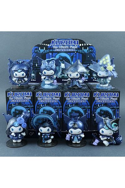 Miniso one set 8 pcs Sanrio Anime Figure Kuromi Blind Box Magic Festival Series Action Figure Dolls Surpris