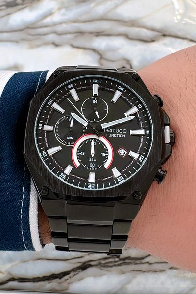 Ferrucci Function 3 ATM Steel Strap & Case Men's Wristwatch Bracelet Zmfer091