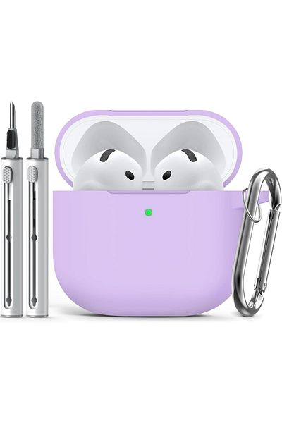 Choice Lilac Purple for AirPods 4 Case Cover (2024) with Cleaner Kit,Soft Silicone Protective Case for Appl