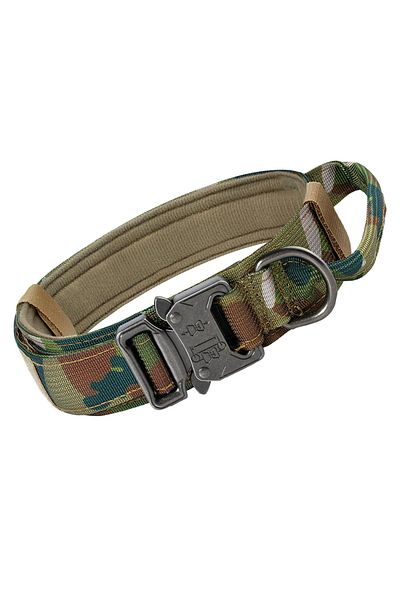 Choice L Camouflage Collar Heavy Duty Tactical Dog Collars With Handle Military Collar With Patch Outdoor T