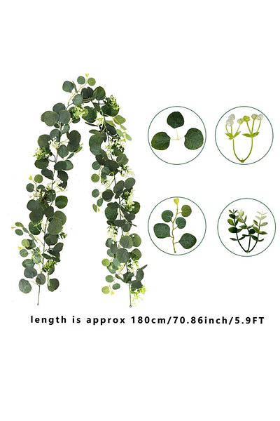Choice 1pc 2pcs/1pc Artificial Eucalyptus Garland Faux Greenery Eucalyptus Leaves Vines For Wedding Backdro