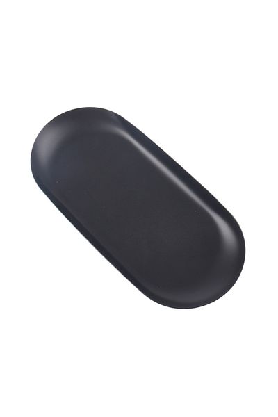 Choice Black Stainless Steel European Jewelry Storage Tray Metal Cosmetic Storage Oval Cake Fruit Dessert T