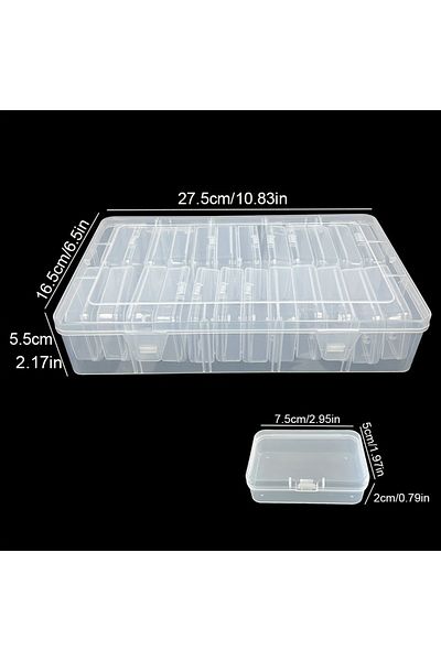 Choice 24 grids 10/19/24/30 Grids DIY Beads Diamond Paint Crafts Transparent Plastic Storage Box, Art Embro