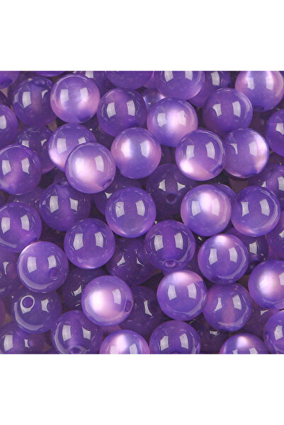 Choice5 50 قطعة من خرز عين القطة المصنوع من الراتينج الأرجواني، خرز فضفاض ذو ...