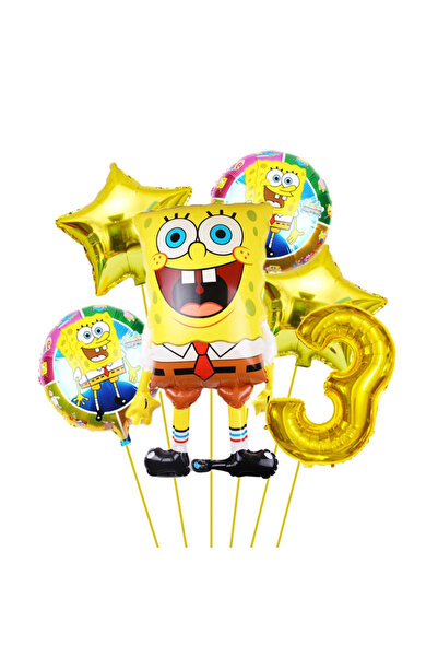 Choice مجموعة من 6 قطع من بالونات حفلات أعياد الميلاد على شكل سبونج بوب سكوير...