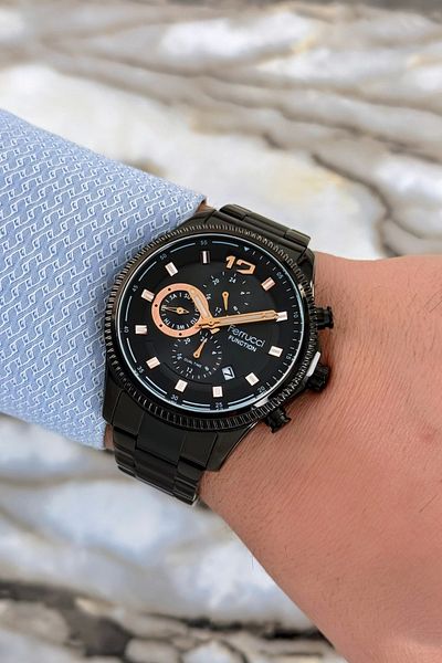 Ferrucci Black Function Men's Wristwatch - Steel Cord and Case, 3 ATM Bracelet Zmfer117