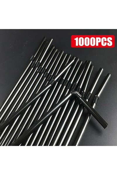 Choice أسود - 1000 قطعة 50-1000 قطعة شفاطات شرب ملونة وسوداء من rietjes مرنة لمستلزمات حفلات الزفاف