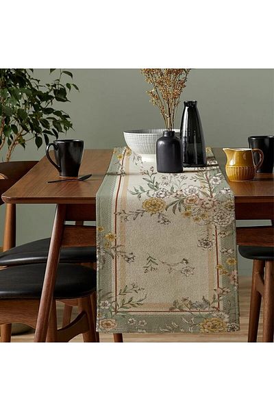 Choice 33x183cm Mandala-a 1pc Floral Print Mandala Pattern Table Runner, Boho Polyester Table Runner For Di