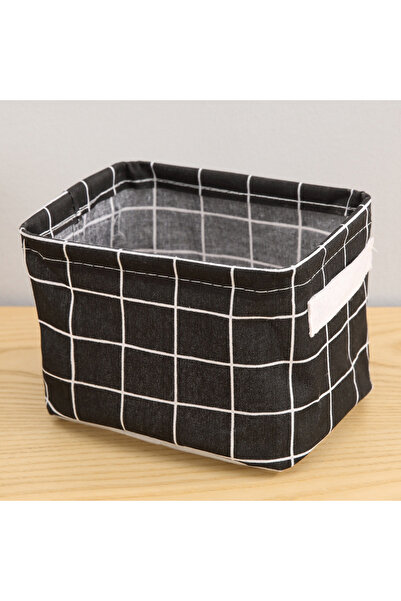 Choice سلة تخزين من القطن والقنب باللون الأسود مكونة من قطعة واحدة مع سطح طاو...