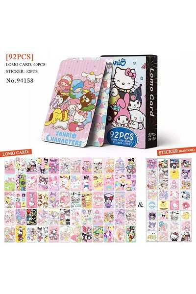 Miniso 2 Disney Peripheral Essential 92pcs Sanrio Small Card Cartoon Peripheral Greeting Card Handbook Sti.