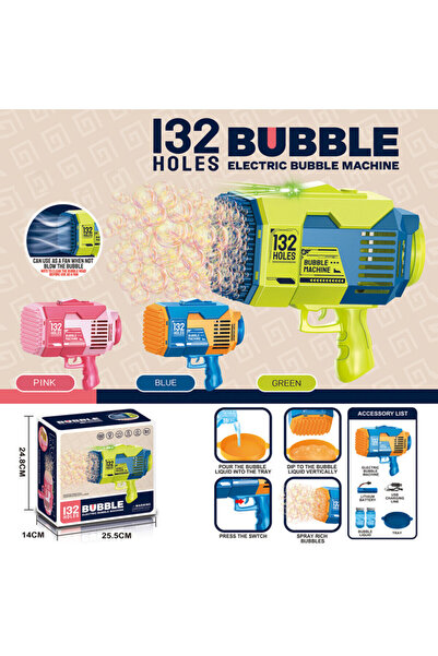 Little Story مسدس لعبة آلة الفقاعات 132 فتحة مع ضوء/صانع فقاعات للأطفال في ال...