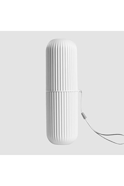 Choice حامل فرشاة الأسنان المحمول للسفر باللون الأبيض وحامل معجون الأسنان في ...