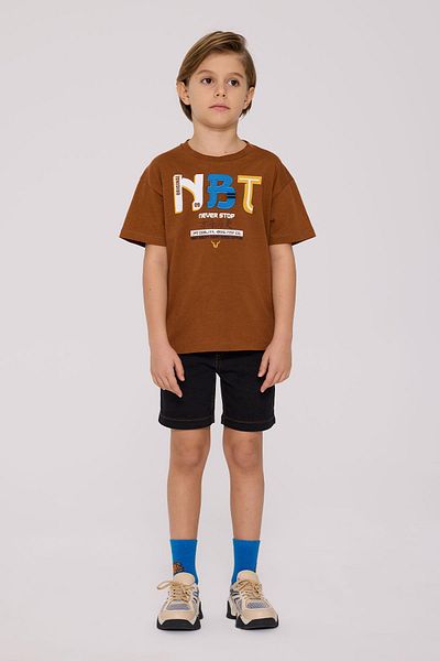 Nebbati BG Store Boy's Brown Tshirt