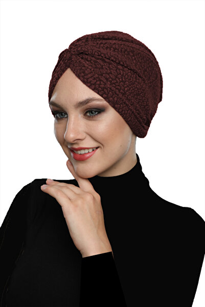 fidan bone غطاء رأس طبي جاهز من قماش البروكار باللون البني، مناسب للاستخدام ا...