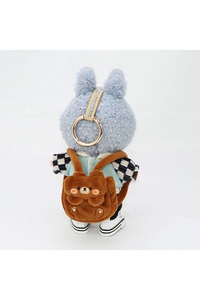 Choice D Animal Style 17cm Labubu Backpack Hand-made Clothes Matching Doll Backpack Multiple Styles Replac.