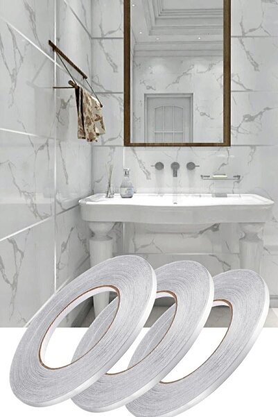 Mikasso 0.5 Cm 50 Metre Gri Fayans Arası Yapışkanlı Şerit Bant Derz Bandı Dek...